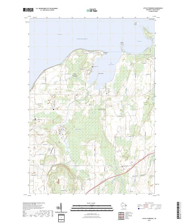 US Topo 7.5-minute map for Little Sturgeon WI