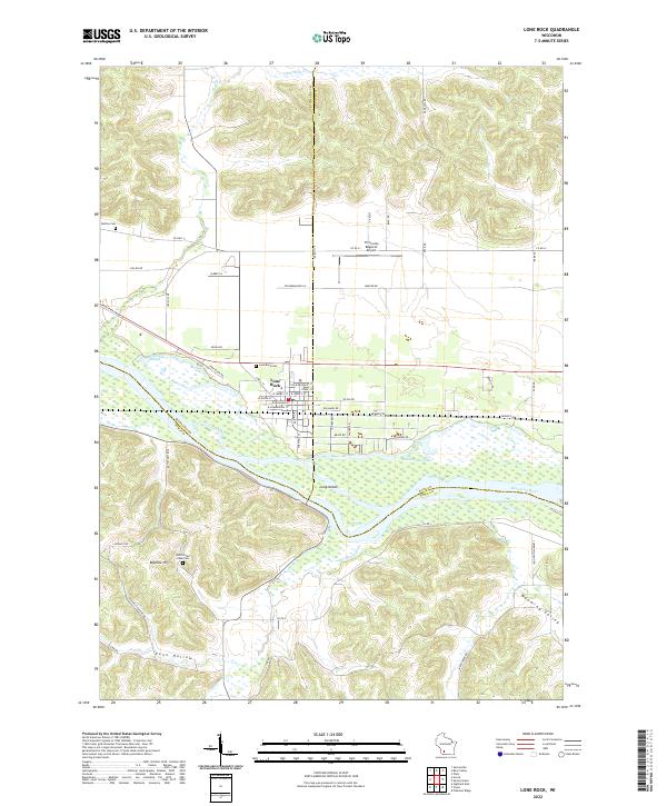 US Topo 7.5-minute map for Lone Rock WI