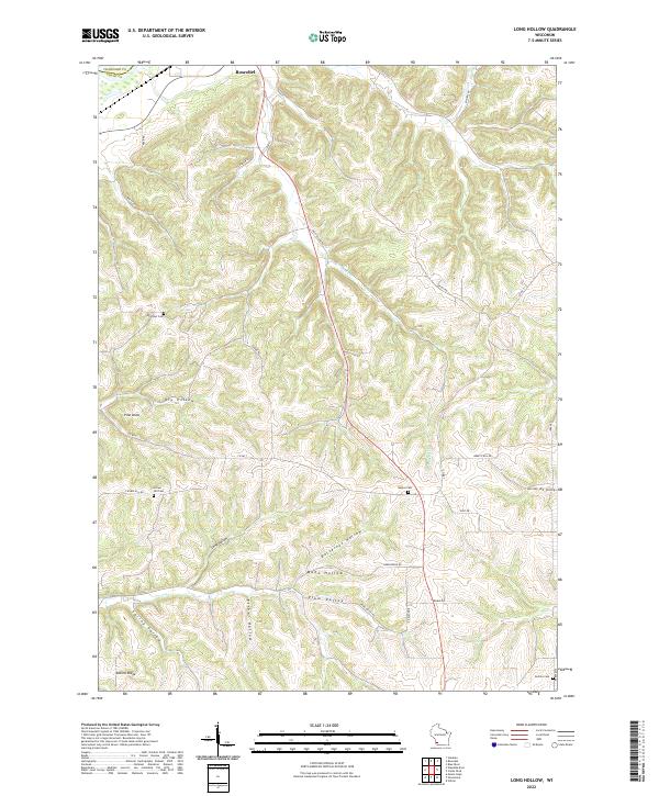 US Topo 7.5-minute map for Long Hollow WI