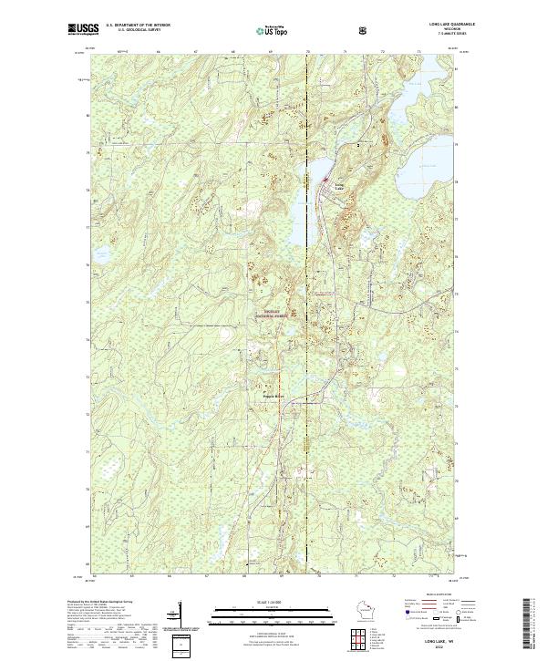 US Topo 7.5-minute map for Long Lake WI