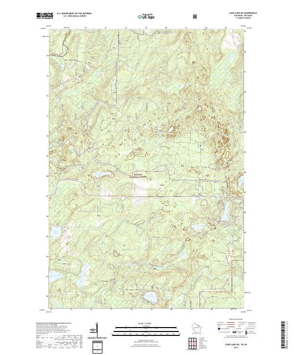 US Topo 7.5-minute map for Long Lake NE WIMI