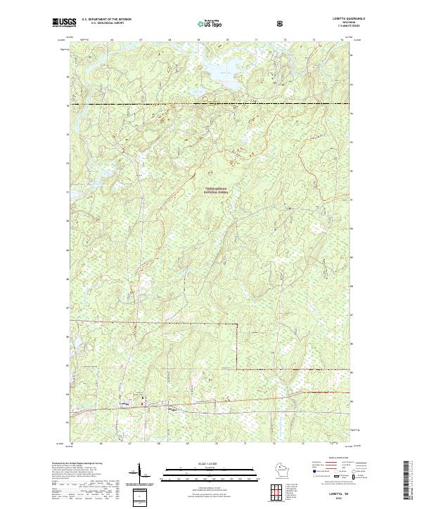 US Topo 7.5-minute map for Loretta WI