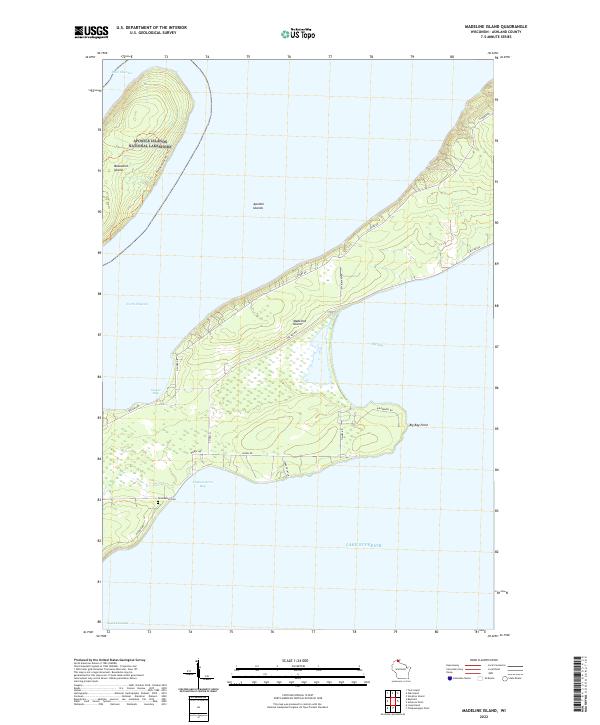 US Topo 7.5-minute map for Madeline Island WI