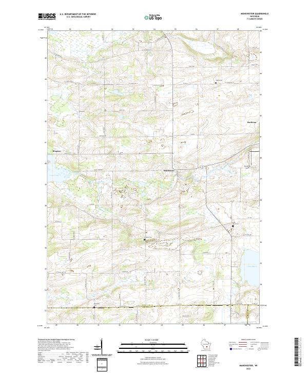 US Topo 7.5-minute map for Manchester WI