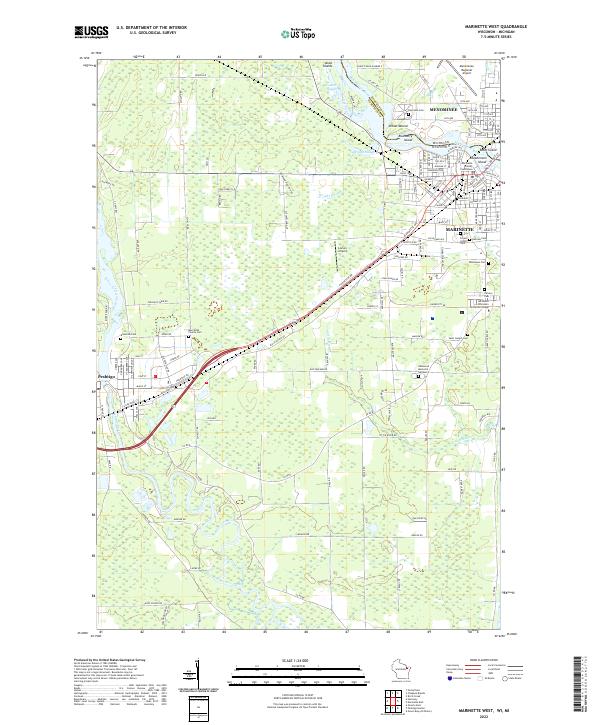 US Topo 7.5-minute map for Marinette West WIMI