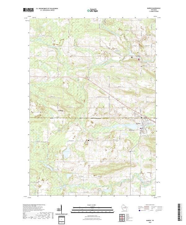 US Topo 7.5-minute map for Marion WI