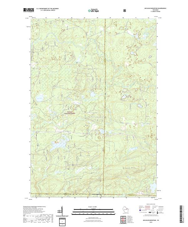 US Topo 7.5-minute map for McCaslin Mountain WI