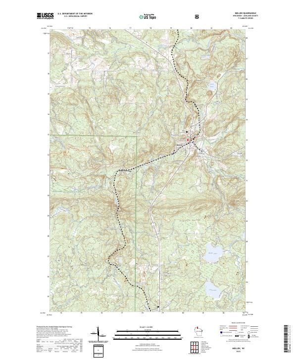 US Topo 7.5-minute map for Mellen WI