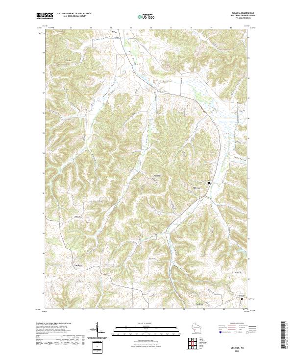 US Topo 7.5-minute map for Melvina WI