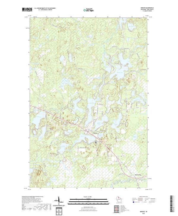 US Topo 7.5-minute map for Mercer WI