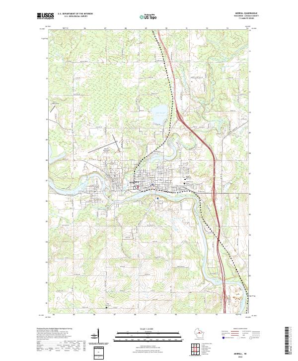 US Topo 7.5-minute map for Merrill WI