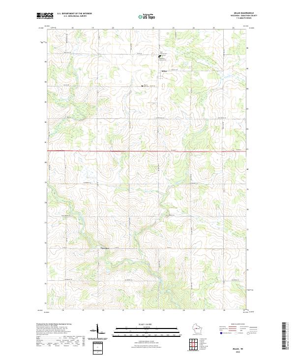 US Topo 7.5-minute map for Milan WI