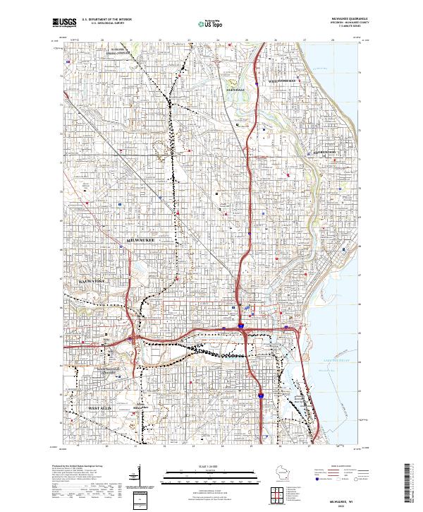 US Topo 7.5-minute map for Milwaukee WI