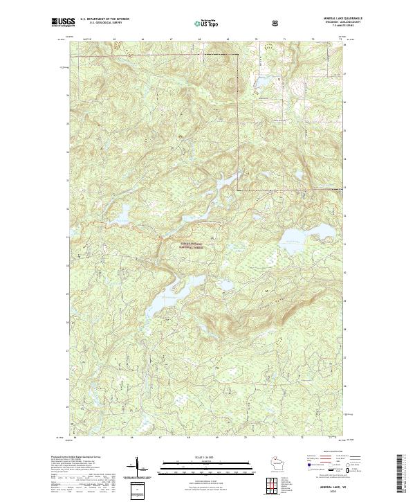 US Topo 7.5-minute map for Mineral Lake WI