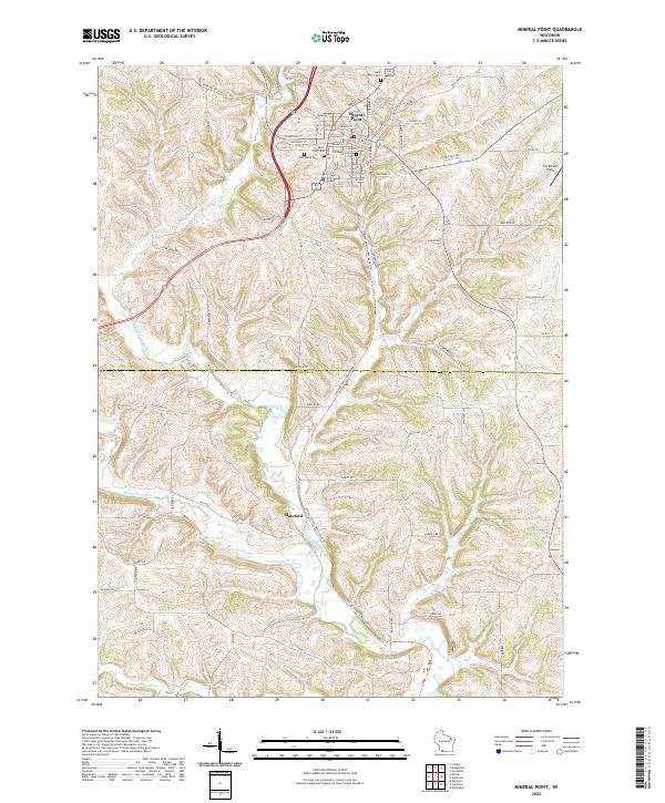 US Topo 7.5-minute map for Mineral Point WI