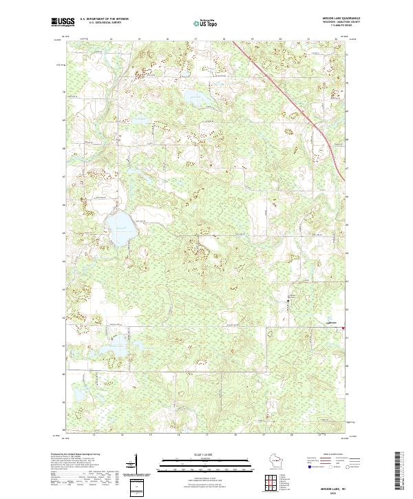 US Topo 7.5-minute map for Mission Lake WI