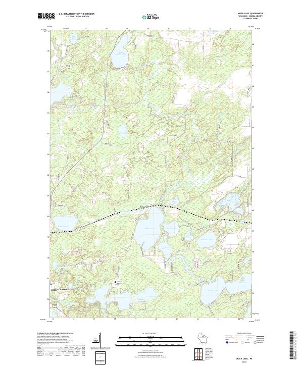 US Topo 7.5-minute map for Moen Lake WI