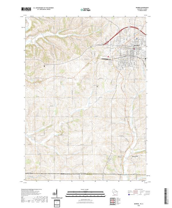 US Topo 7.5-minute map for Monroe WIIL