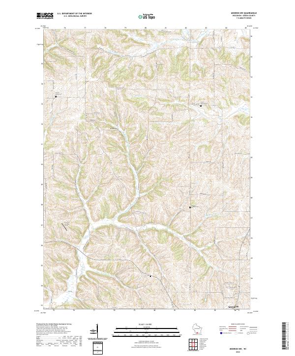 US Topo 7.5-minute map for Monroe NW WI