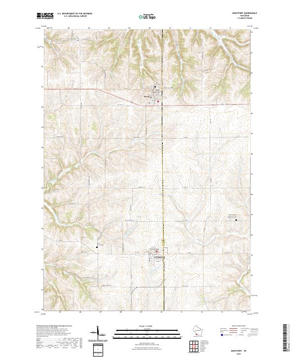 US Topo 7.5-minute map for Montfort WI