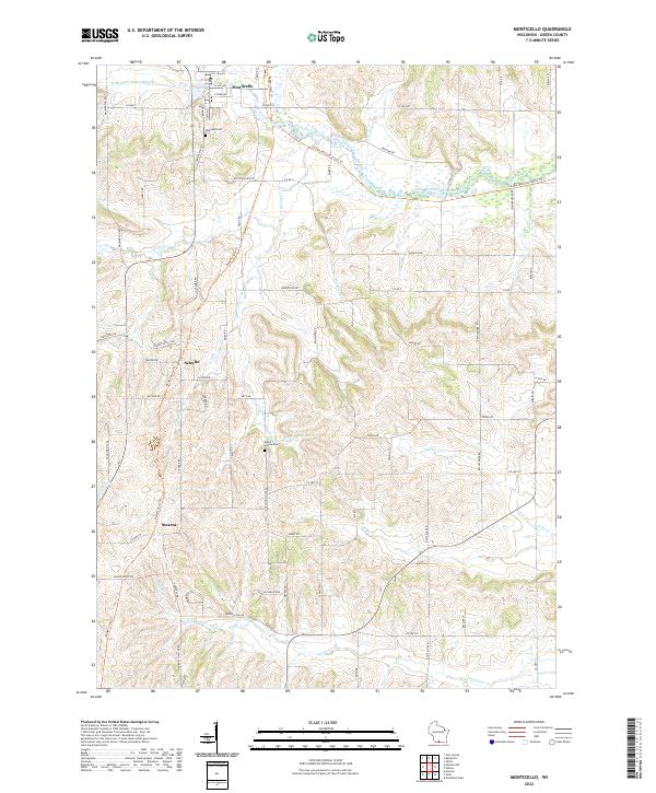 US Topo 7.5-minute map for Monticello WI