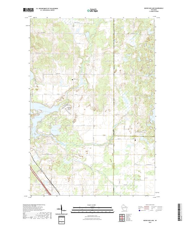 US Topo 7.5-minute map for Moose Ear Lake WI