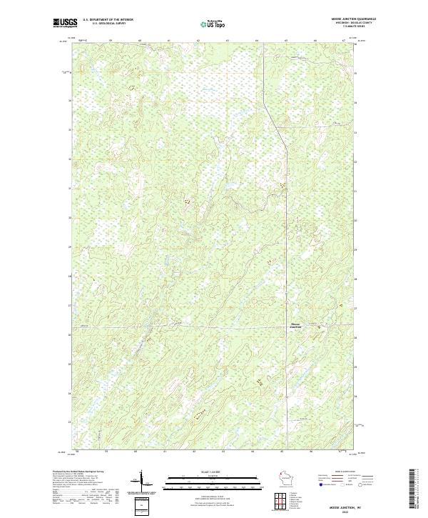 US Topo 7.5-minute map for Moose Junction WI