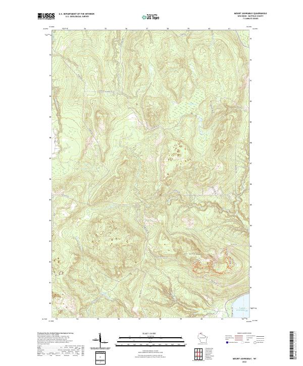 US Topo 7.5-minute map for Mount Ashwabay WI