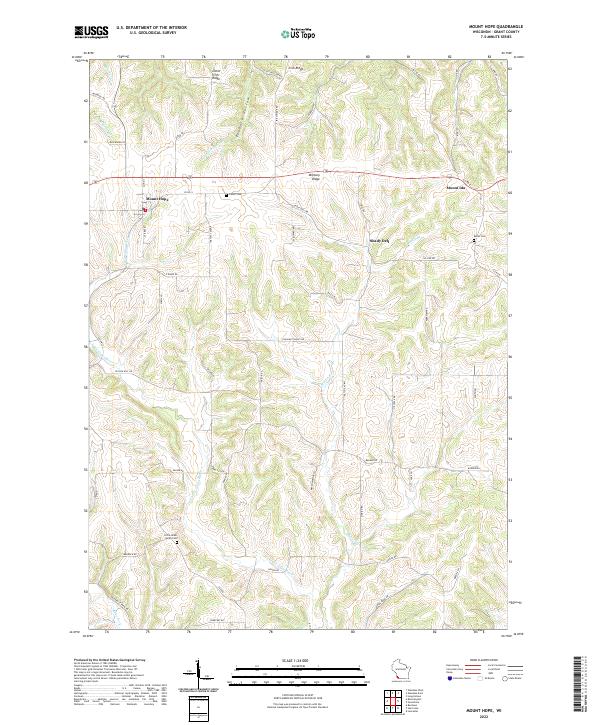 US Topo 7.5-minute map for Mount Hope WI