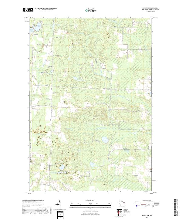 US Topo 7.5-minute map for Mount Tom WI