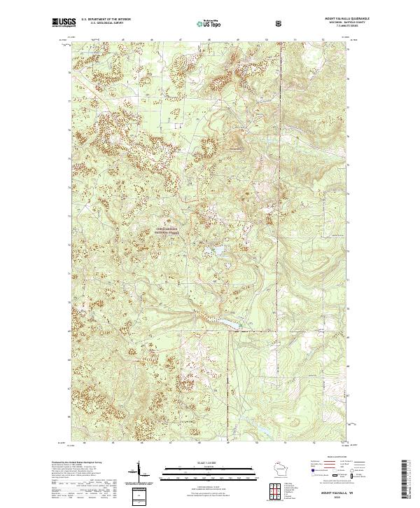 US Topo 7.5-minute map for Mount Valhalla WI