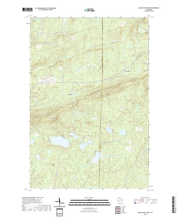 US Topo 7.5-minute map for Mount Whittlesey WI