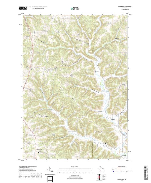 US Topo 7.5-minute map for Mount Zion WI