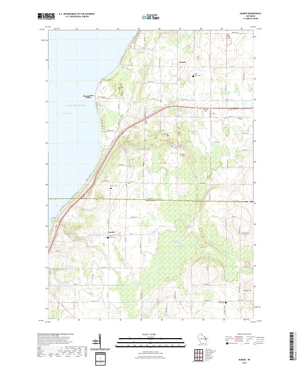 US Topo 7.5-minute map for Namur WI