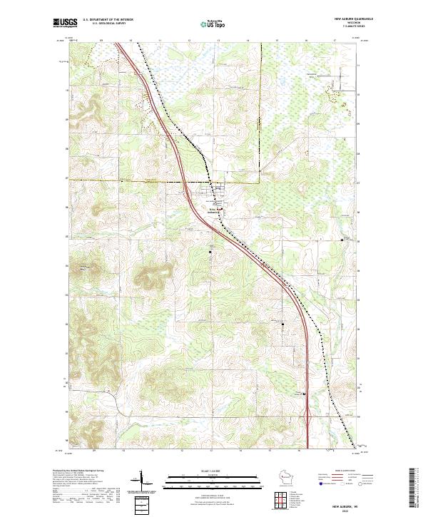 US Topo 7.5-minute map for New Auburn WI