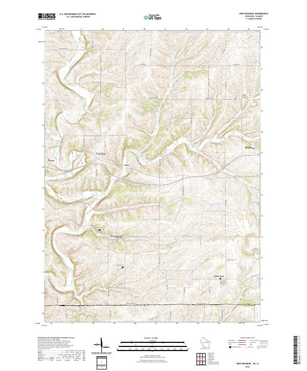 US Topo 7.5-minute map for New Diggings WIIL