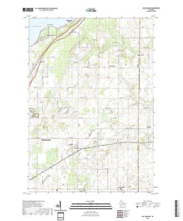 US Topo 7.5-minute map for New Franken WI