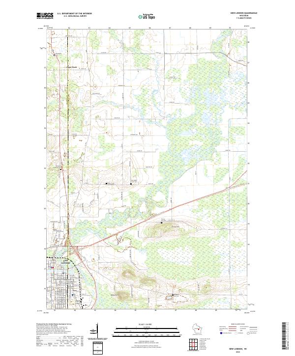 US Topo 7.5-minute map for New London WI