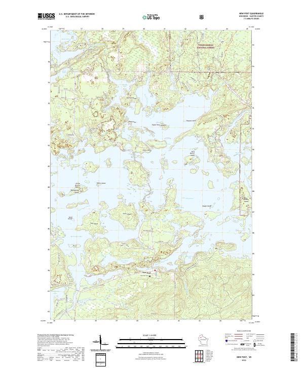 US Topo 7.5-minute map for New Post WI