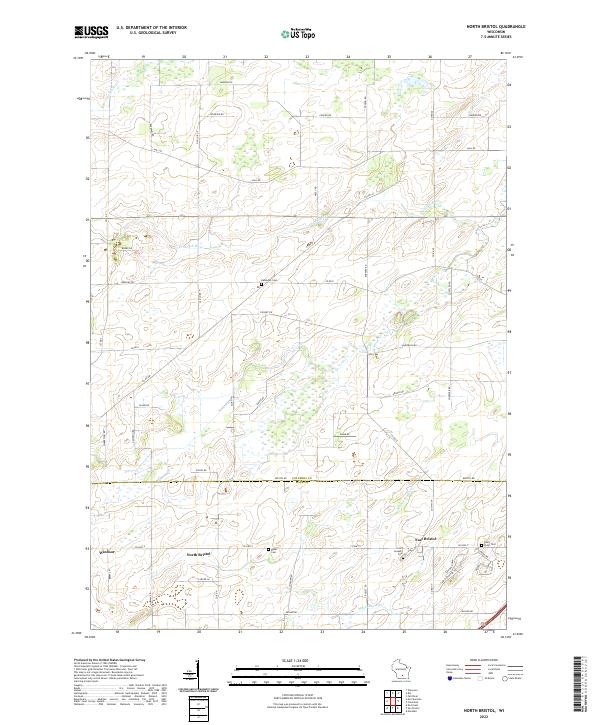 US Topo 7.5-minute map for North Bristol WI