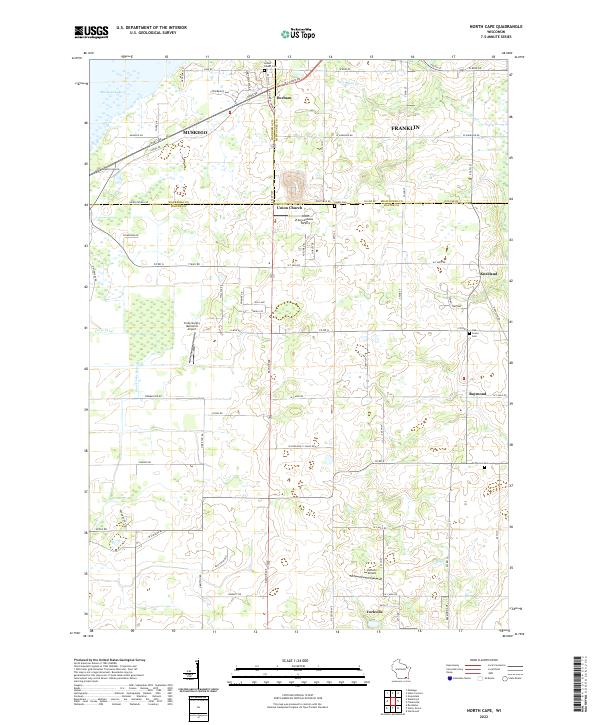 US Topo 7.5-minute map for North Cape WI