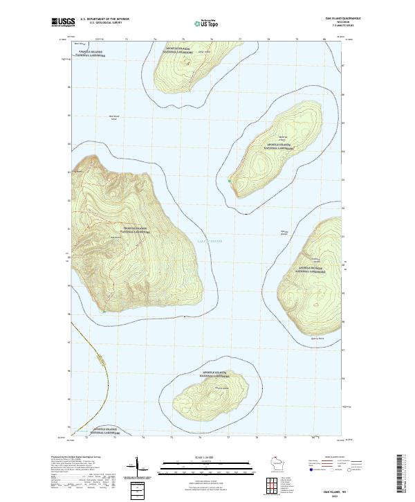 US Topo 7.5-minute map for Oak Island WI