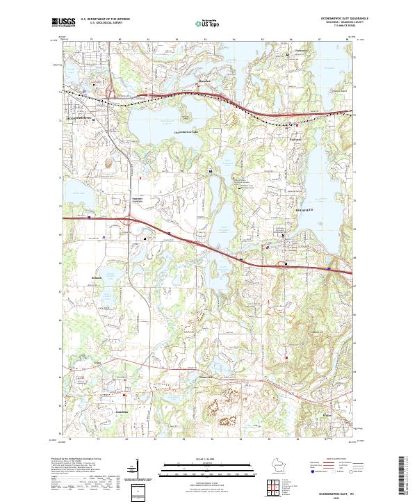 US Topo 7.5-minute map for Oconomowoc East WI