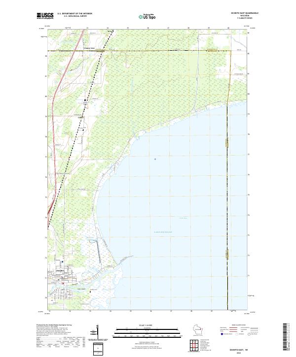 US Topo 7.5-minute map for Oconto East WI