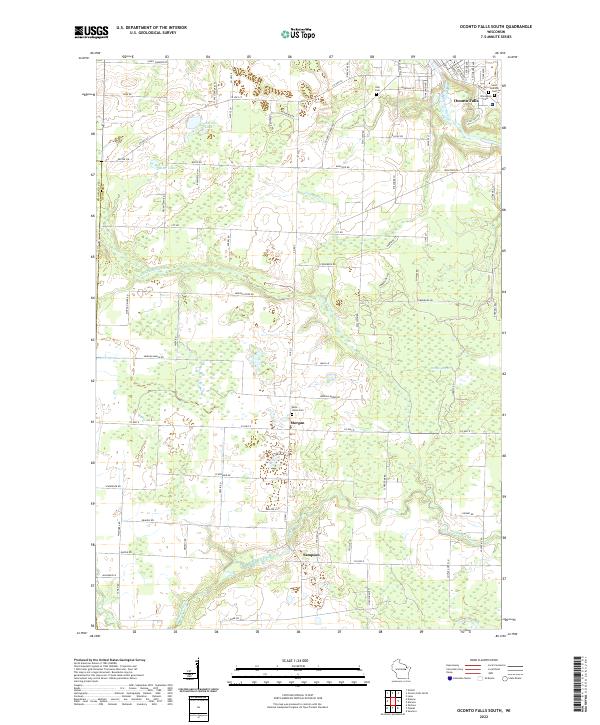 US Topo 7.5-minute map for Oconto Falls South WI