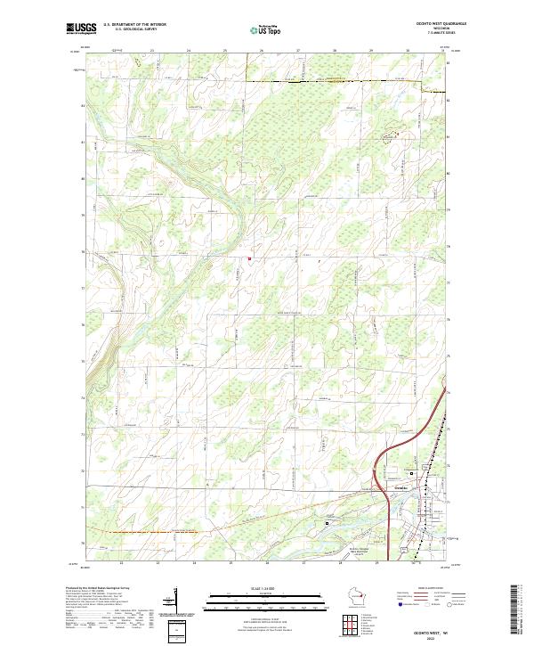 US Topo 7.5-minute map for Oconto West WI