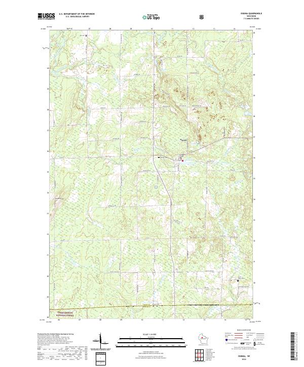 US Topo 7.5-minute map for Ogema WI