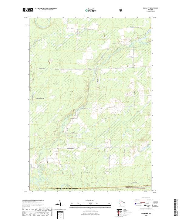 US Topo 7.5-minute map for Ogema NW WI