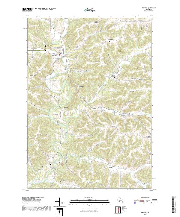 US Topo 7.5-minute map for Ontario WI