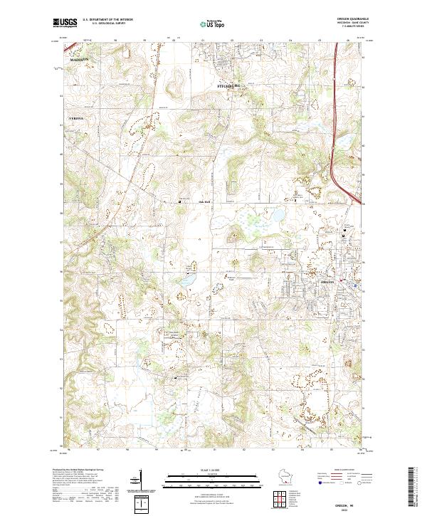 US Topo 7.5-minute map for Oregon WI